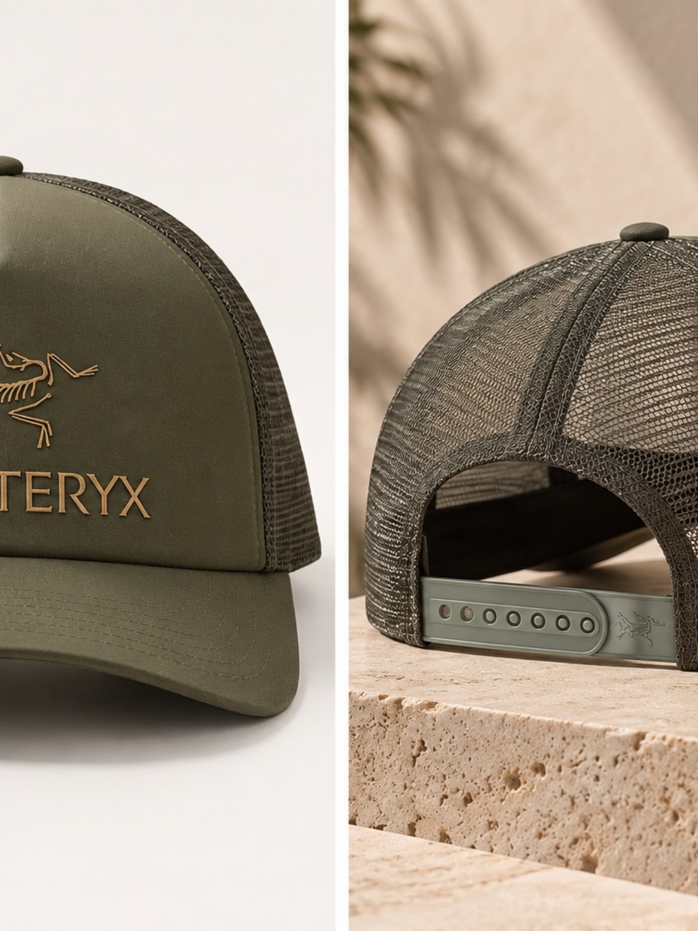Arc’teryx Bird Word Trucker Curved Hat – Tatsu/Forage/Yukon – NWT